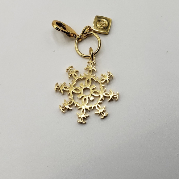 Authentic CHANEL Snowflake Holiday Double Charm Pendant - Picture 3 of 5